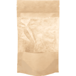 Пакет Дой-пак 100*185 "30+30" мм бумажный с окном 90 мм КРАФТ zip-lock AVIORA