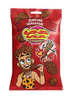 Сухарики "LAVA LAVA" 30 г ассортимент, Говядина/шашлык