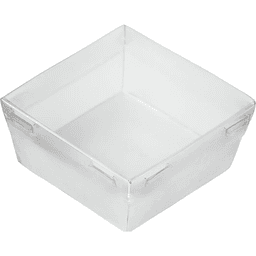 Контейнер бумажный универсальный 300 мл 85*85*85 мм SMART PACK Dome Lid БЕЛЫЙ ForGenika