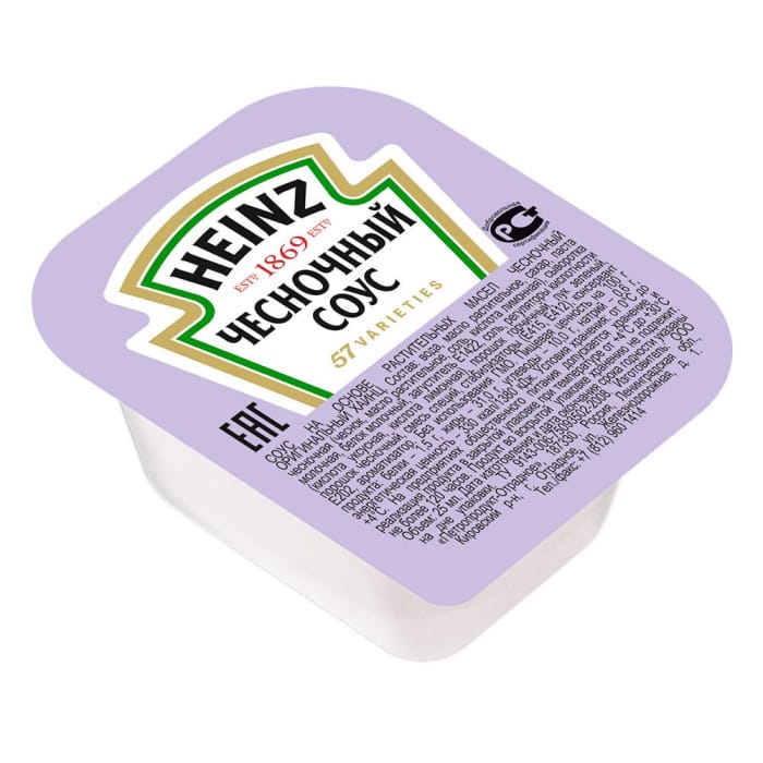 Соус 25 мл "Heinz", Чесночный Соус 25 мл "Heinz", Чесночный
