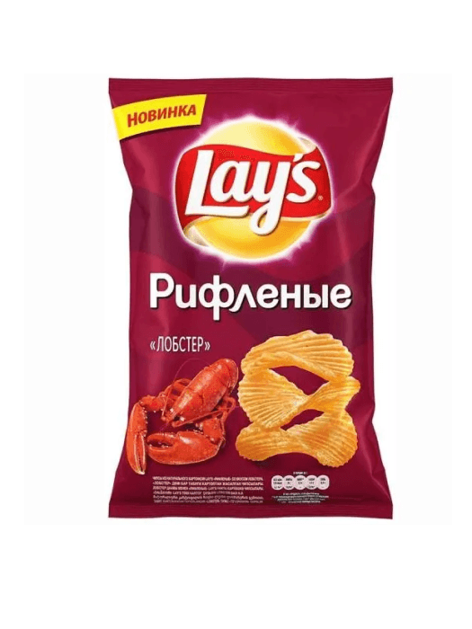 Чипсы "LAYS" 81г ассортимент, Лобстер рифлен Чипсы "LAYS" 81г ассортимент, Лобстер рифлен
