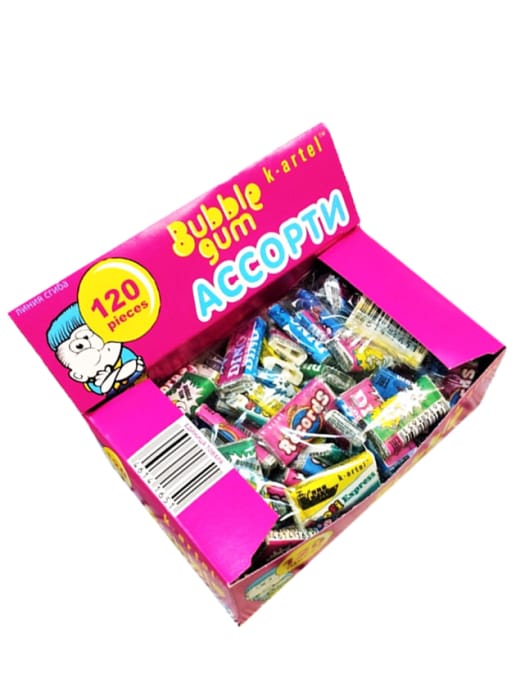 Жевательная резинка "Ассорти" Bubble gum 2,5г (120 шт.упак) Жевательная резинка "Ассорти" Bubble gum 2,5г (120 шт.упак)